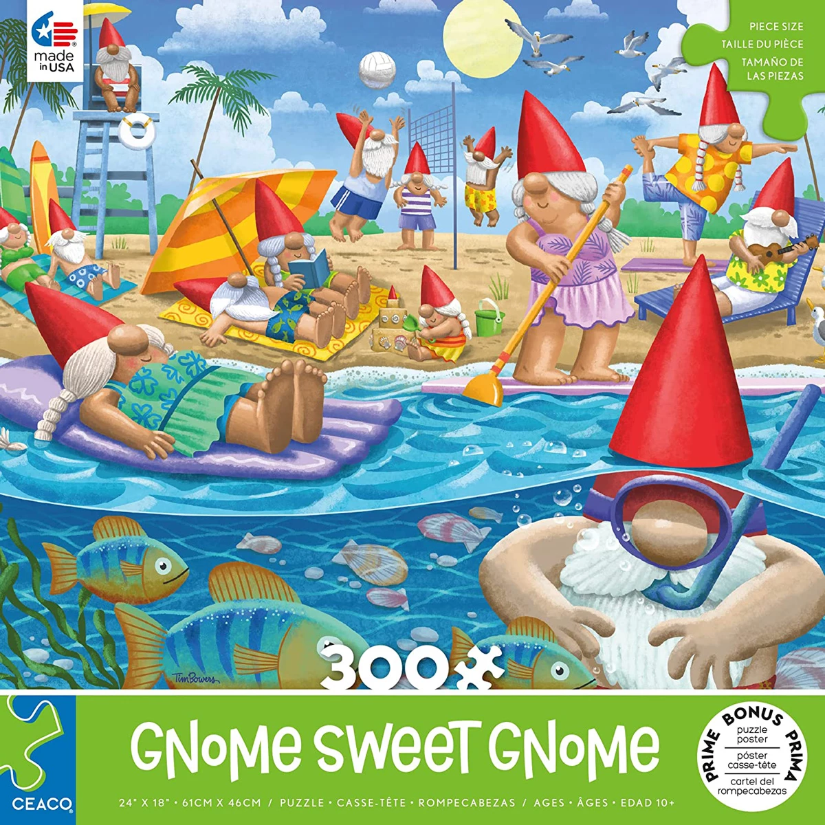 Hot Sale β¨ Ceaco 300 Pieces Gnome Sweet Gnome - Beach Day π― 5 Hot Sale β¨ Ceaco 300 Pieces Gnome Sweet Gnome - Beach Day π― - Image 3