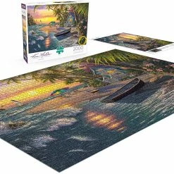 Deals 😍 Buffalo Games 2000 Pieces Sunset Beach 👏 -BEACH & OCEAN Puzzles Shop 079346021093 O