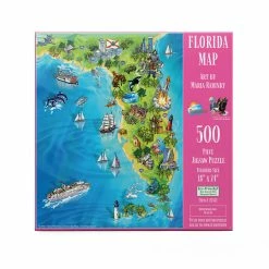 Outlet 🛒 SunsOut 500 Pieces Florida Map 🎉 -BEACH & OCEAN Puzzles Shop 20521floridamap front