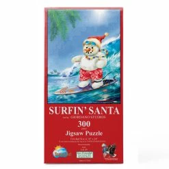 Promo 🤩 SunsOut 300 Pieces Surfin' Santa 🎉 -BEACH & OCEAN Puzzles Shop 37191surfingsanta frontPW