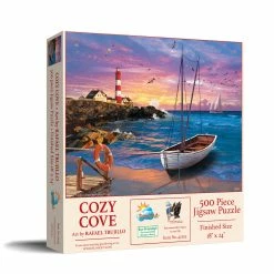 Flash Sale 🎁 SunsOut 500 Pieces Cozy Cove 😍 -BEACH & OCEAN Puzzles Shop 42253cozycove boxPW