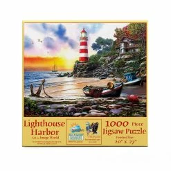 Hot Sale ✔️ SunsOut 1000 Pieces Lighthouse Harbor 😀 -BEACH & OCEAN Puzzles Shop 42925lighthouseharbor front