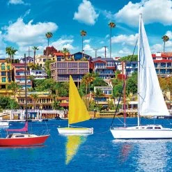 Budget 😍 Kodak 350 Pieces Recreational Sailboats Newport Bay At Newport Beach, CA 🔥