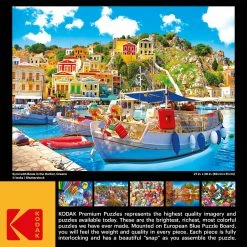 Hot Sale 💯 Kodak 1000 Pieces Symi With Boats In The Harbor, Greece 😍 -BEACH & OCEAN Puzzles Shop 4895145421010 BACK