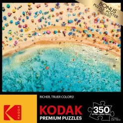 Deals 😉 Kodak 350 Pieces Aerial View Of Sandy Beach With Colorful Umbrellas 😀 -BEACH & OCEAN Puzzles Shop 4895145429788 FRONT
