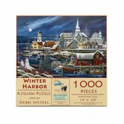 Budget 🔥 SunsOut 1000 Pieces Winter Harbor ⌛ -BEACH & OCEAN Puzzles Shop 51182winterharbor front