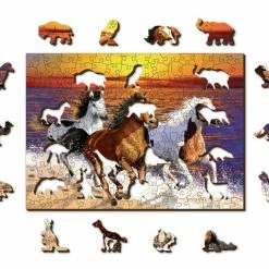 Buy 🧨 Wooden City Varies Pieces Wild Horses On The Beach 🔔 -BEACH & OCEAN Puzzles Shop 5904151822601 3