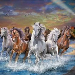 Cheapest 💯 River's Edge 1000 Pieces Horses On Seashore ⌛