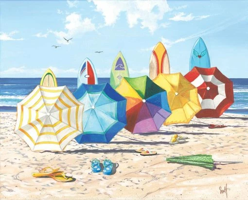 Brand new ❤️ Heritage Puzzles 1000 Pieces Brellas And Boards 🛒 -BEACH & OCEAN Puzzles Shop 654497305324