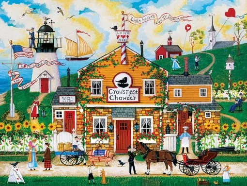 Cheapest 😉 MasterPieces 300 Pieces Crow's Nest Chowder 💯 -BEACH & OCEAN Puzzles Shop 705988321115