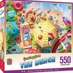 Promo ✨ MasterPieces 550 Pieces Greetings From The Beach 🛒 -BEACH & OCEAN Puzzles Shop 705988321443 B