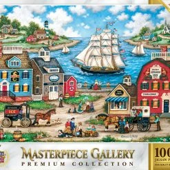 Discount ⌛ MasterPieces 1000 Pieces Ships Ahoy 👏 -BEACH & OCEAN Puzzles Shop 705988821349 b