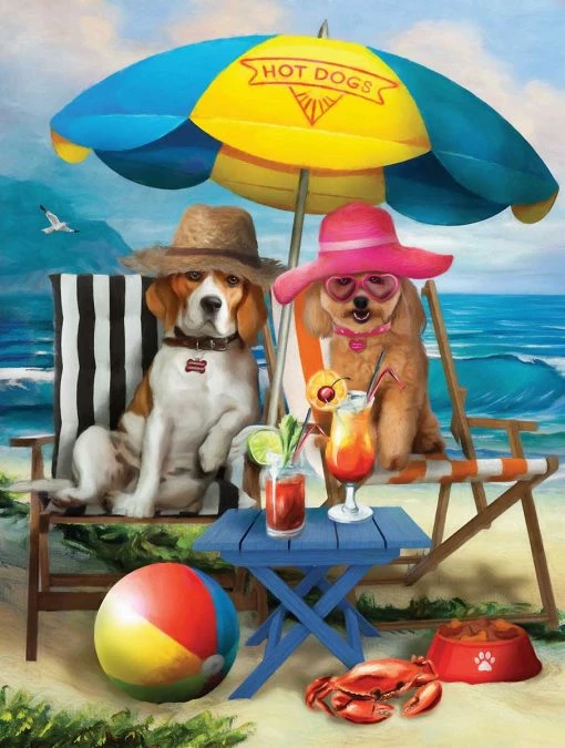 Coupon 😀 SunsOut 300 Pieces Beach 🦮 Dogs 🎉 -BEACH & OCEAN Puzzles Shop 796780288843 1a