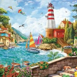 Outlet 👏 SunsOut 550 Pieces Lighthouse And Sailing Boat 🔔