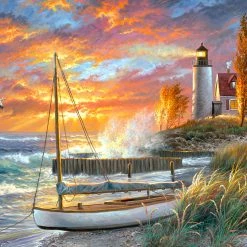 Brand new ✔️ SunsOut 550 Pieces Point Betsie Lighthouse 🌟