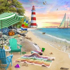 Brand new 🎉 Vermont 🎅 Christmas Company 1000 Pieces Seaside Beach 👍