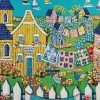 Hot Sale 👍 Lucky Puzzles 1000 Pieces Seaside Cottage And Quilts 🎁 -BEACH & OCEAN Puzzles Shop 860004104353 1