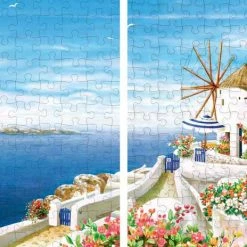 Cheap 🌟 Puzzlelife 1000 Pieces Santorini Beach 🌟 -BEACH & OCEAN Puzzles Shop 8809403233129 O 1