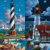 Discount 😍 Dowdle Folk Art 500 Pieces Lighthouses North 🔥 -BEACH & OCEAN Puzzles Shop Lighthouses North 16x20 1