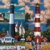 Budget 😀 Dowdle Folk Art 500 Pieces Lighthouses South 🧨 -BEACH & OCEAN Puzzles Shop Lighthouses South 16x20 1