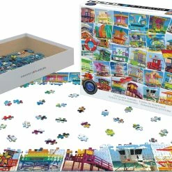 Best Pirce 🥰 Eurographics 1000 Pieces Lifeguard Posts 👏 -BEACH & OCEAN Puzzles Shop lifeguardpostseurographics1000piecepuzzle123